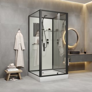 Душевая кабина Niagara Standart ST80/15Q/BL/BK 80x80 см профиль чёрный стекло прозрачное