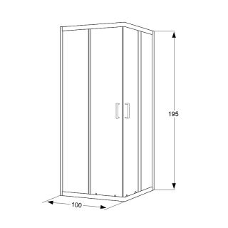 Душевой уголок Azario Paris AZ-R06-100-MGR-CHC 100x100 см профиль графит матовый стекло шиншилла