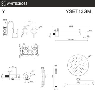 Душевой комплект Whitecross Y YSET13GM оружейная сталь