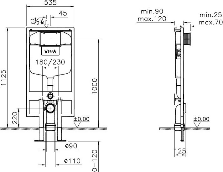 Унитаз с инсталляцией VitrA Normus 9773B003-7202