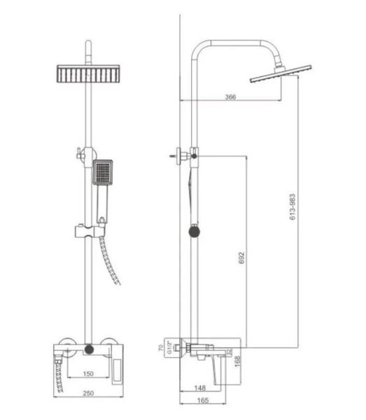 Душевая стойка Haiba HB24817 хром