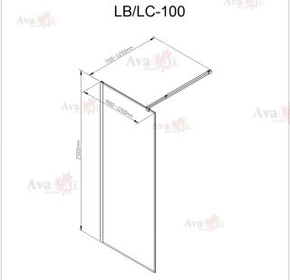 Душевая перегородка AvaCan LC 100 MT хром
