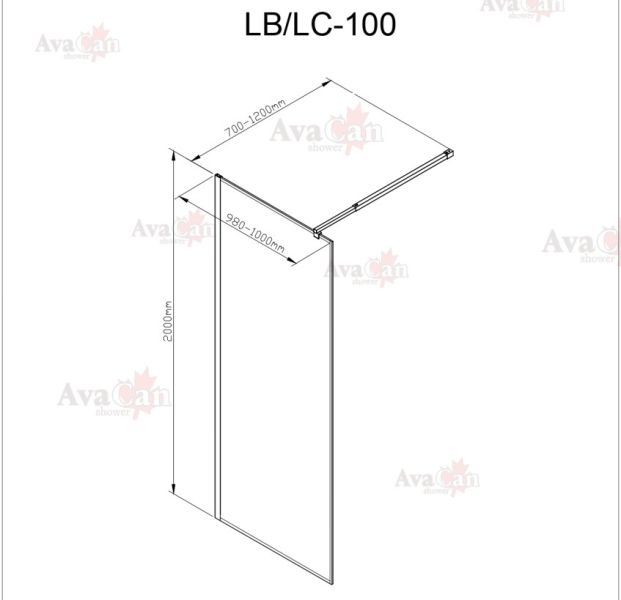 Душевая перегородка AvaCan LC 100 MT хром