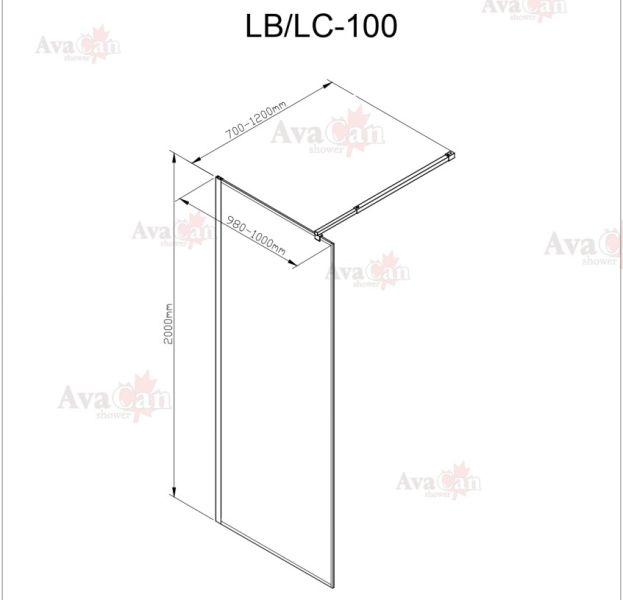 Душевая перегородка AvaCan LB 100 чёрный