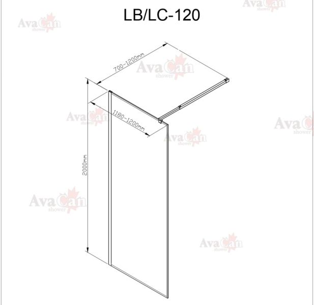 Душевая перегородка AvaCan LC120 хром