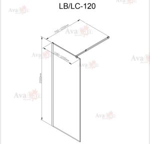 Душевая перегородка AvaCan LB120 MT чёрный