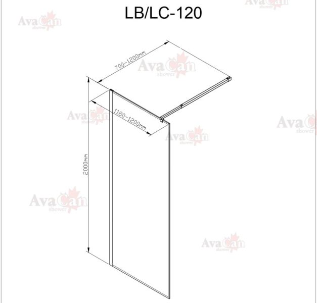 Душевая перегородка AvaCan LB120 MT чёрный