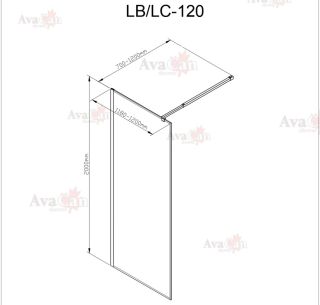 Душевая перегородка AvaCan LB120 чёрный