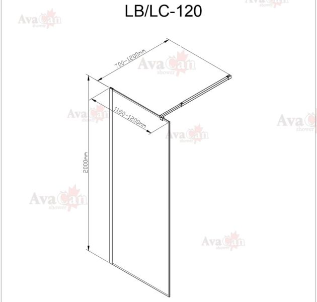 Душевая перегородка AvaCan LB120 чёрный