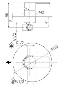 Смеситель для душа Rav Slezak Vltava VT483LCMAT Черный матовый