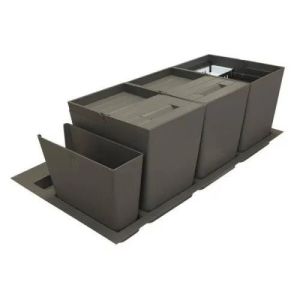 Система сортировки мусора Alveus 211960 ALBIO 55 2x16 L + 2 контейнера серый пластик