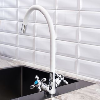 Смеситель для кухни BOOU BA5318-1F-E351A-B702 хром,белый Смеситель для кухни BOOU BA5318-1F-E351A-B702 хром,белый