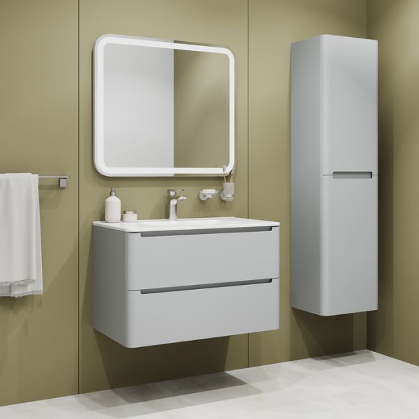 Подвесная тумба с раковиной IDDIS Edifice EDI80L0i95K 80см светло-серый Подвесная тумба с раковиной IDDIS Edifice EDI80L0i95K 80см светло-серый