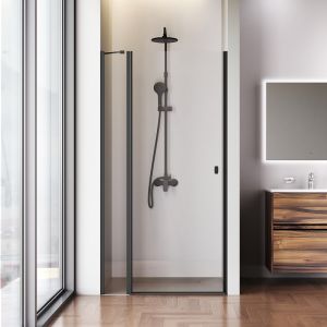 Душевая дверь  AM.PM Sunny W87G-100-1P-BT прозрачное стекло профиль черный матовый 100x190