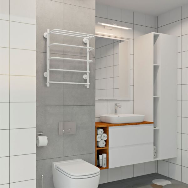 Полотенцесушитель электрический Indigo Hit LHE60-50WMR с полкой 60x50 см белый матовый