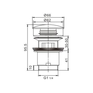 Rose RS01C Донный клапан с переливом белый матовый