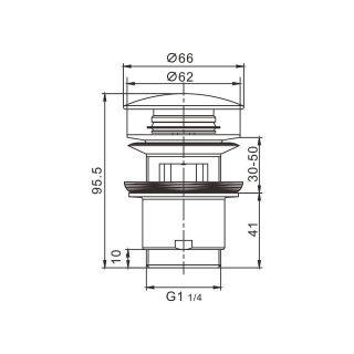Rose RS01C Донный клапан с переливом белый матовый Rose RS01C Донный клапан с переливом белый матовый