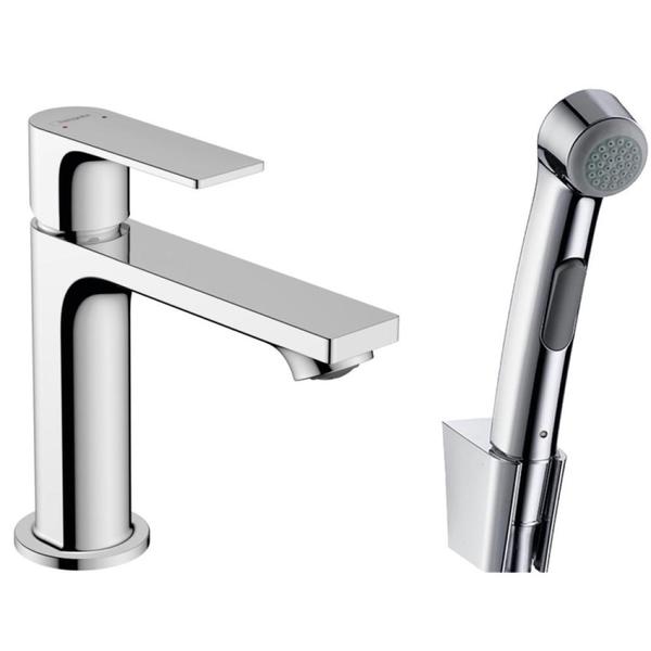 Смеситель для раковины Hansgrohe Rebris E 110 72216000 с гигиеническим душем хром