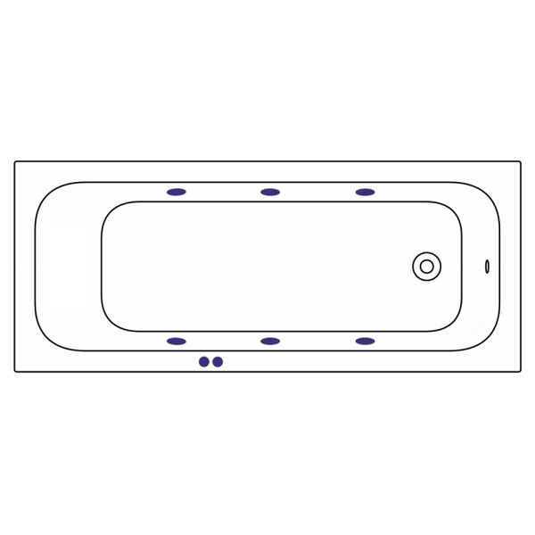 Гидромассажная ванна WHITECROSS Vibe 0105.180075.100.SOFT.BR 180x75 см Soft бронза