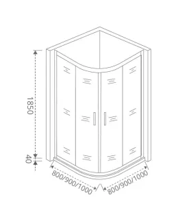 Душевое ограждение Good Door Latte R-100-G-WE 100*100 профиль белый, стекло grape