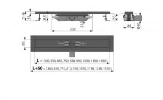 Душевой лоток AlcaPlast чёрный матовый 550мм APZ101BLACK-550 Душевой лоток AlcaPlast чёрный матовый 550мм APZ101BLACK-550