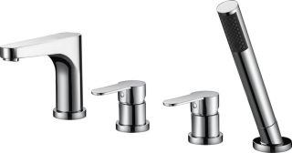 Смеситель на борт ванны с ручным выдвижным душем, хром Cezares LACONICO-C-BVDM-01