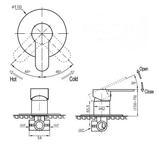 Встраиваемый смеситель для душа, хром Cezares LACONICO-C-DI-01
