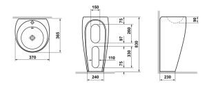 Раковина пристенная Laguraty OK - 0001 37x83см белый