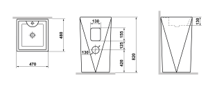 Раковина напольная Laguraty 2050 W 47x82см белый