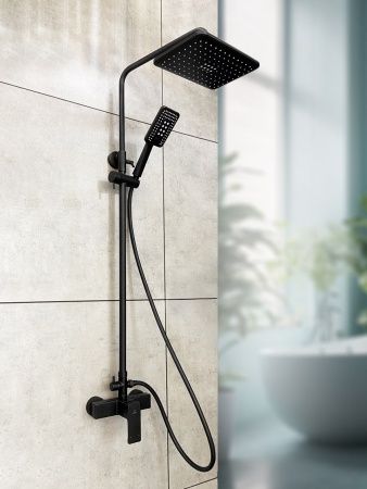 Душевая система AltroBagno Intento 030104 Cr черный матовый