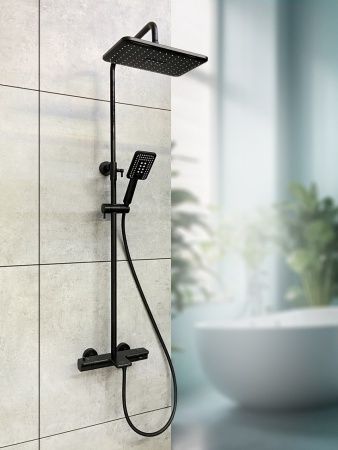 Душевая система с термостатом AltroBagno Lamberto 030417 NeOp черный матовый