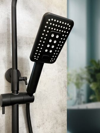 Душевая система с термостатом AltroBagno Lamberto 030417 NeOp черный матовый