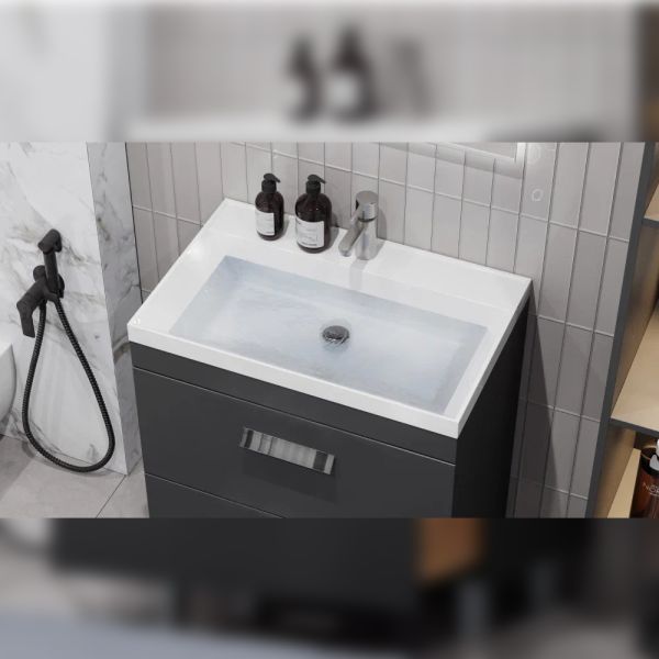 Тумба под раковину напольная Velvex Orlando tn.ORL.CLA.70.2Y графит, 70 см