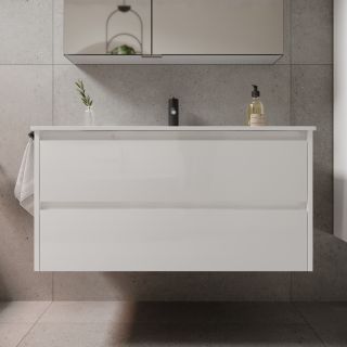 Подвесная тумба под раковину Sancos Libra LB100W 100см белый глянец