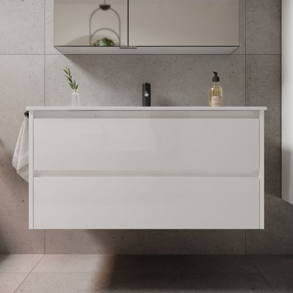 Подвесная тумба под раковину Sancos Libra LB100W 100см белый глянец
