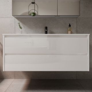 Подвесная тумба под раковину Sancos Libra LB120-1W 120см белый глянец