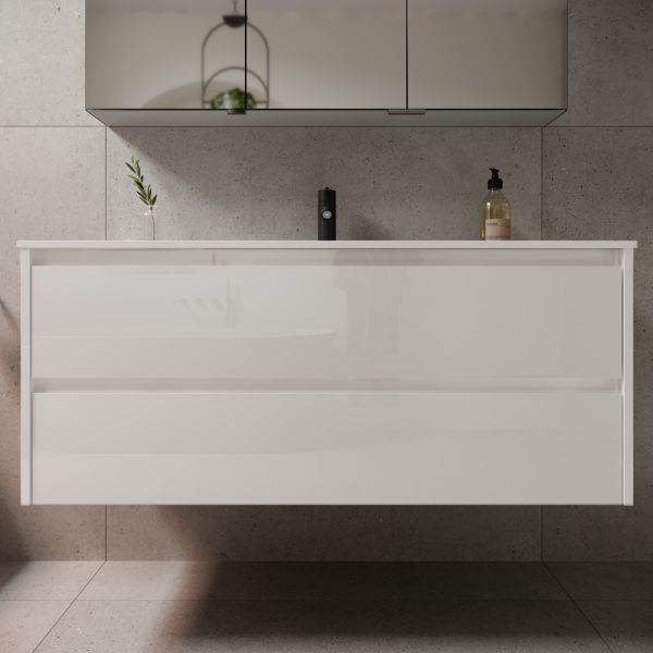Подвесная тумба под раковину Sancos Libra LB120-1W 120см белый глянец
