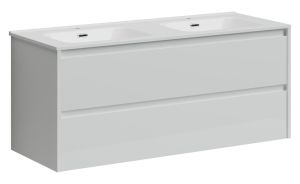 Подвесная тумба под двойную раковину Sancos Libra LB120-2W 120см белый глянец