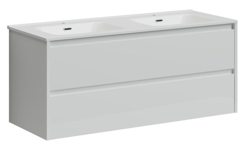 Подвесная тумба под двойную раковину Sancos Libra LB120-2W 120см белый глянец