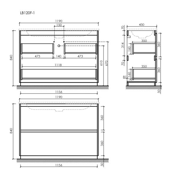 Тумба напольная под раковину Sancos Libra Floor LB120F-1EG 120 см дуб галифакс натуральный