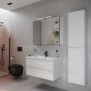 Подвесная тумба под раковину Sancos Libra LB90W 90см белый глянец