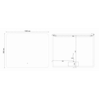 Зеркало Vincea LED VLM-3BE100 1000×800 c сенсорным выключателем и диммером Зеркало Vincea LED VLM-3BE100 1000×800 c сенсорным выключателем и диммером