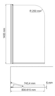 Шторка на ванну Wasserkraft Leine 80x140см 35P01-80WHITE Fixed белый Шторка на ванну Wasserkraft Leine 80x140см 35P01-80WHITE Fixed белый