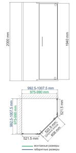 Душевой уголок Wasserkraft Leine 35P38