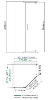 Душевой уголок Wasserkraft Leine 35P38 Душевой уголок Wasserkraft Leine 35P38