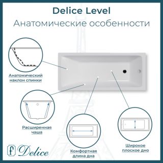 Ванна чугунная Delice Level DLR230602 170х75 Ванна чугунная Delice Level DLR230602 170х75