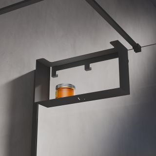 Полка для душевого ограждения Loft, 400x200x120, чёрный матовый Полка для душевого ограждения Loft, 400x200x120, чёрный матовый