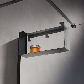 Полка для душевого ограждения Loft, 400x200x120, графит брашинг Полка для душевого ограждения Loft, 400x200x120, графит брашинг
