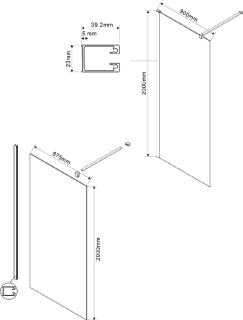 Душевая перегородка Vincea Walk-in VSG-1W900MR 90 см стекло зеркальное