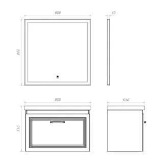 Тумба под раковину Comforty Бросно 80П 00-00020687 оружейная сталь